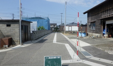 真野島の内線外2路線消雪パイプ設置工事